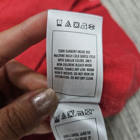 Disney Parks Womens Size S Red Mickey Mouse Embroidered Full Zip Hoodie Sweater - Picture 9 of 13